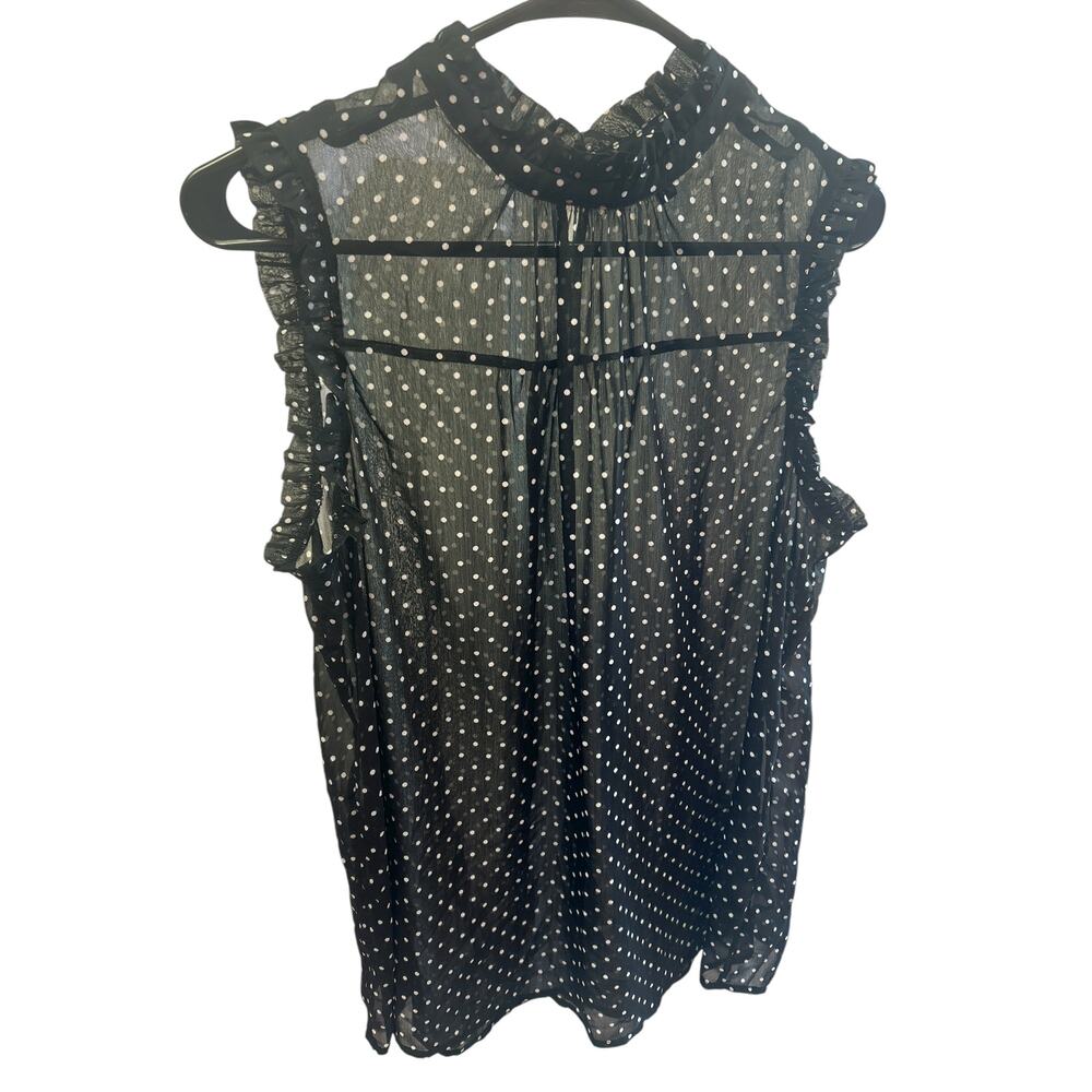 Women’s Ruffle-Trim Chiffon Blouse in Polka Dot - Picture 8 of 13